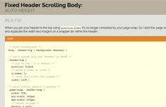 CSS Fixed Header with Auto Height Scrolling Body Content