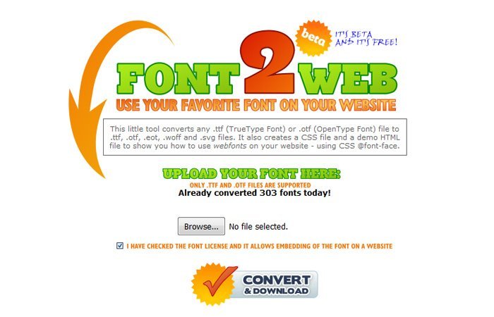 Font2web Fontface Creator