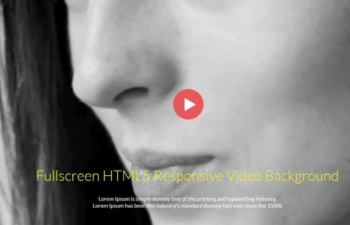 Fullscreen HTML5 Responsive Video Background
