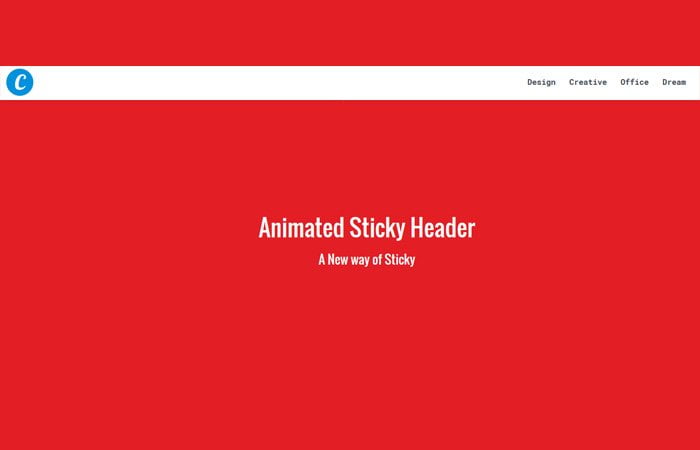 Smooth jQuery Animated Sticky Header on Scroll | Codeconvey