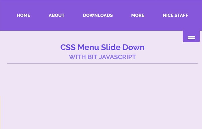 Animated CSS Slide Up and Slide Down Menu