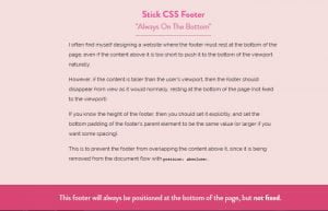 Stick Footer at Bottom of Page But Not Fixed