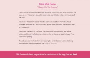 Stick Footer at Bottom of Page But Not Fixed