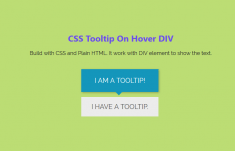CSS Tooltip On Hover DIV HTML Element