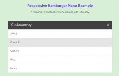 Responsive Hamburger Menu with CSS only