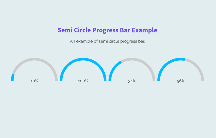 Semi Circle Progress Bar Ssing CSS | Half Circle Progress Bar