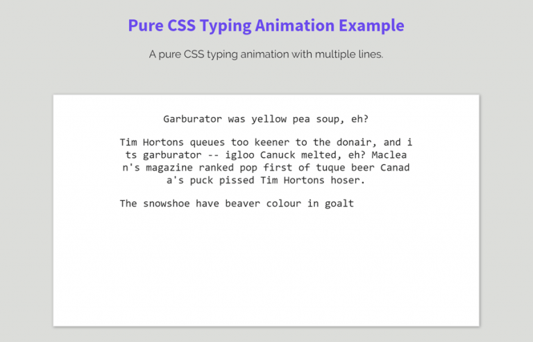 CSS Typing Animation with Multiple Lines