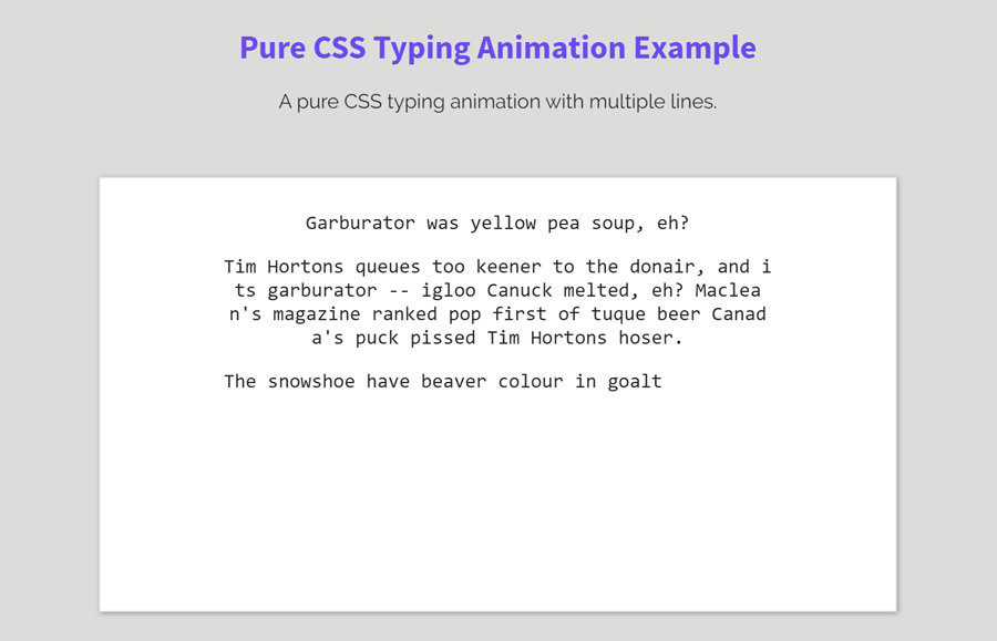 CSS Typing Animation with Multiple Lines | Codeconvey