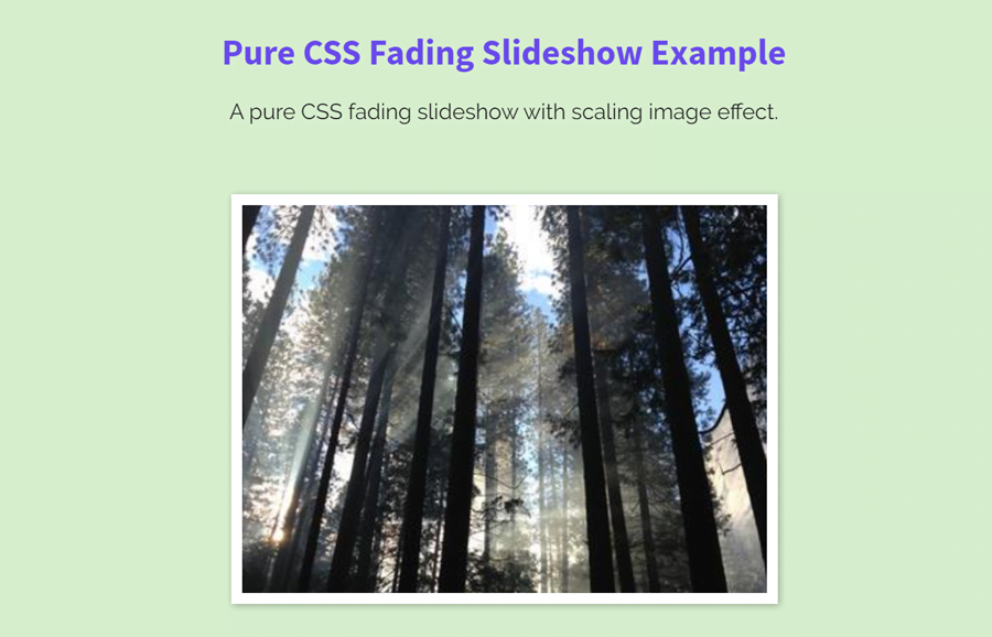 Pure CSS Fading Slideshow with Scaling Image