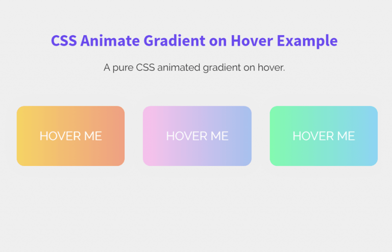 Create CSS Animate Gradient on Hover