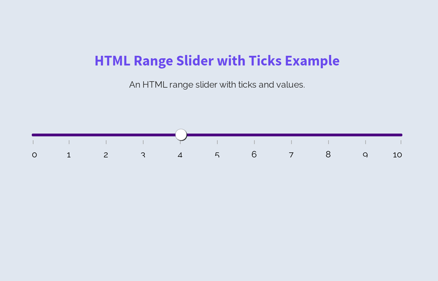 HTML Range Slider with Ticks and Values