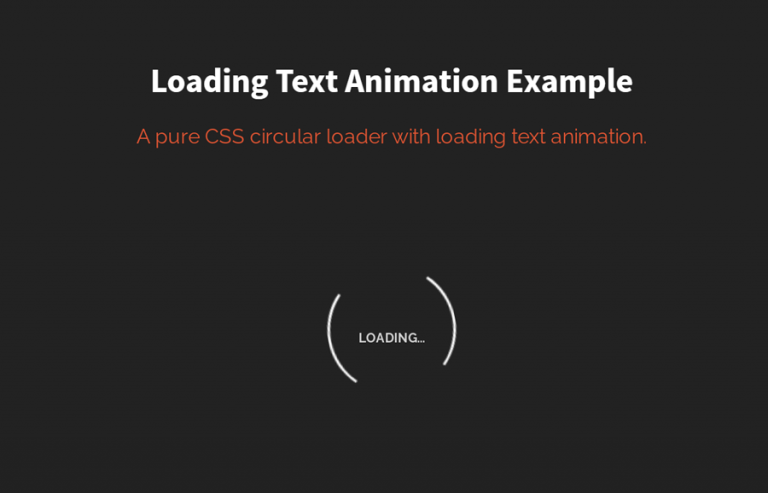 Loading Text Animation CSS Code with Demo