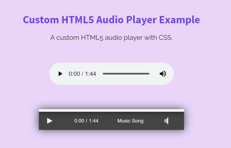 Customize HTML5 Audio Player with CSS