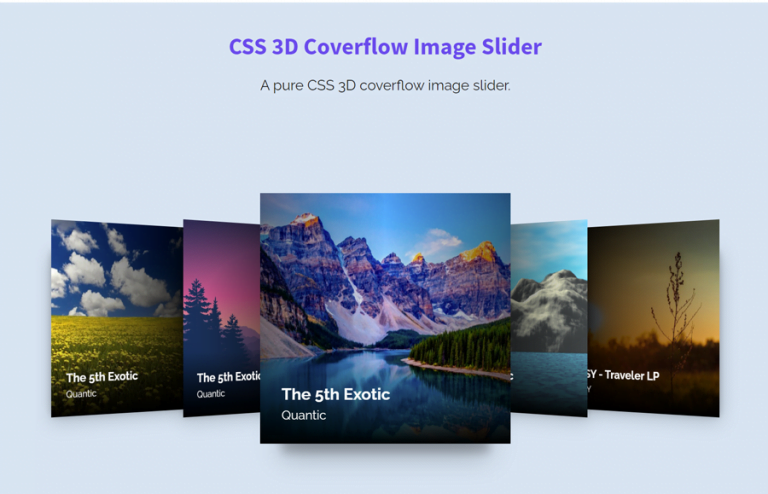 Pure CSS 3D Coverflow Image Slider