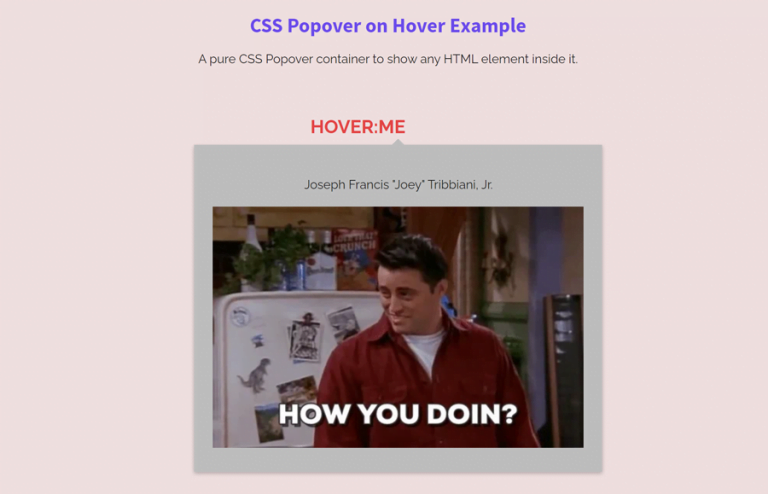 Pure CSS Popover on Hover with Arrow