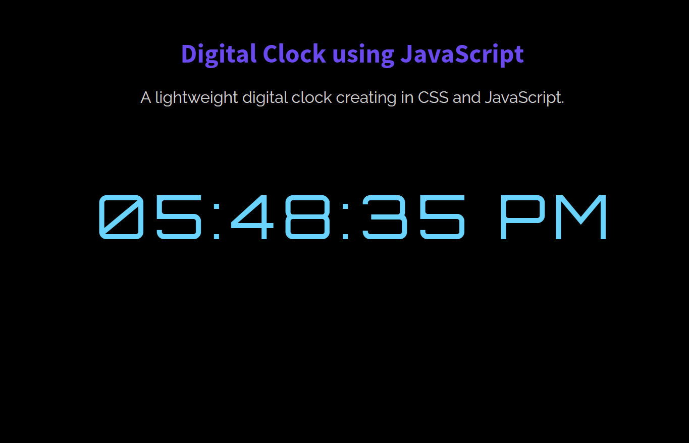 Design a Digital Clock using JavaScript