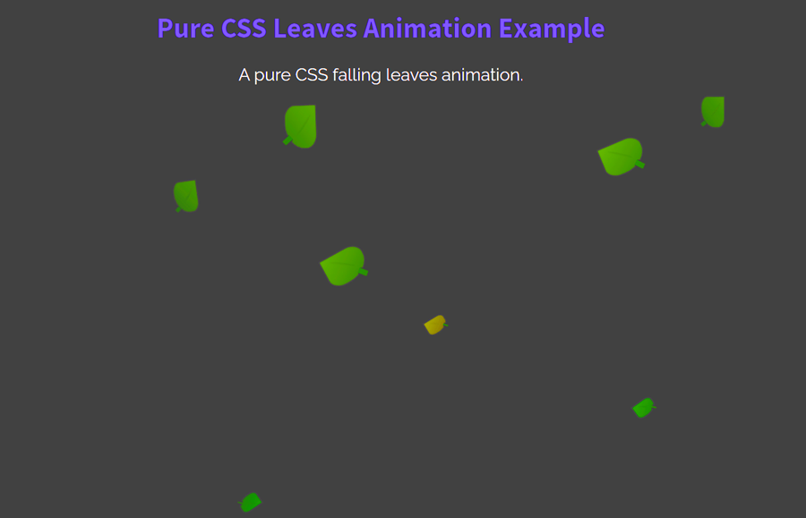 Pure CSS Leaves Animation Effects