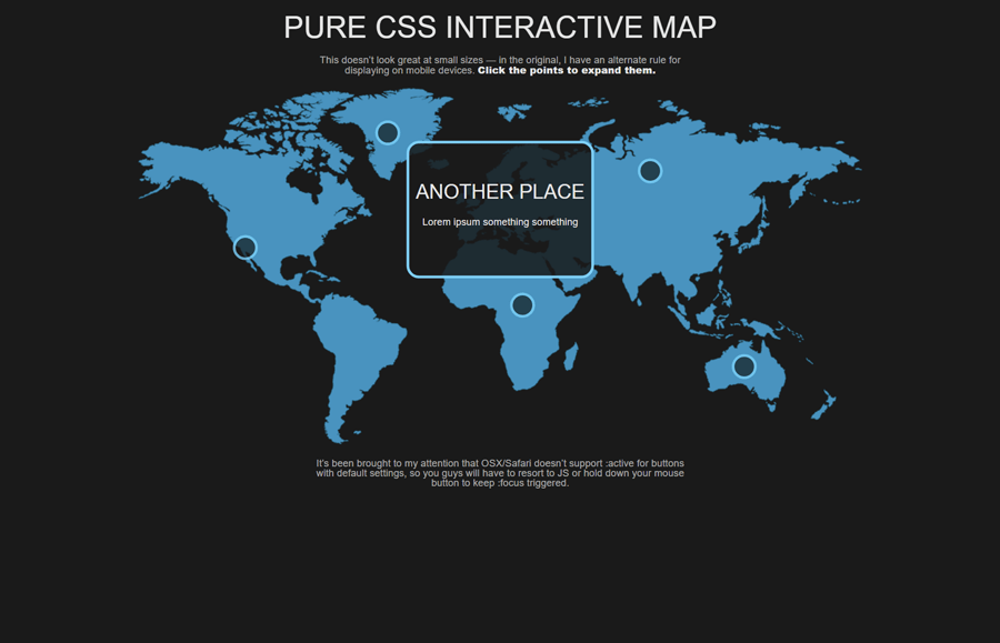 Interactive World Map using Pure CSS