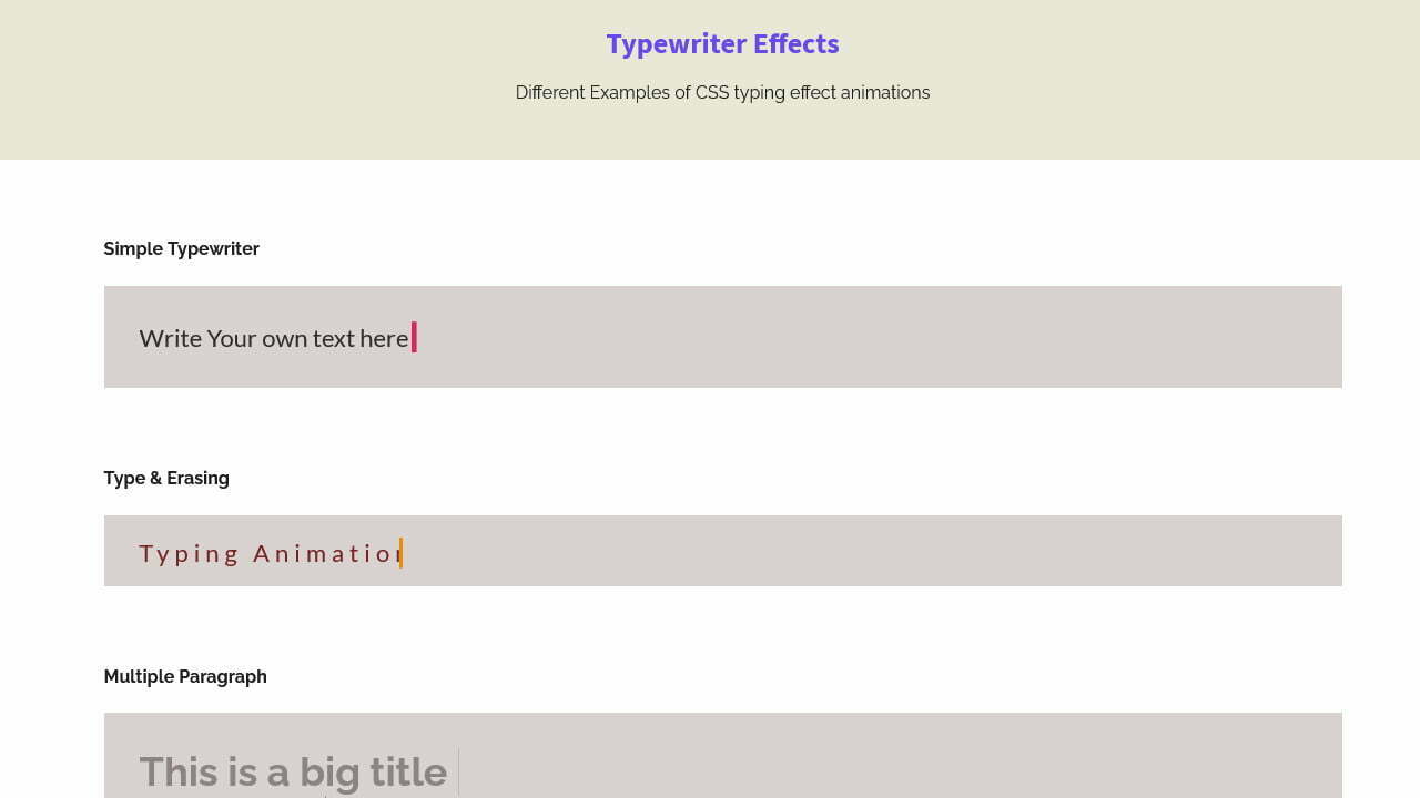 CSS Typing Effect