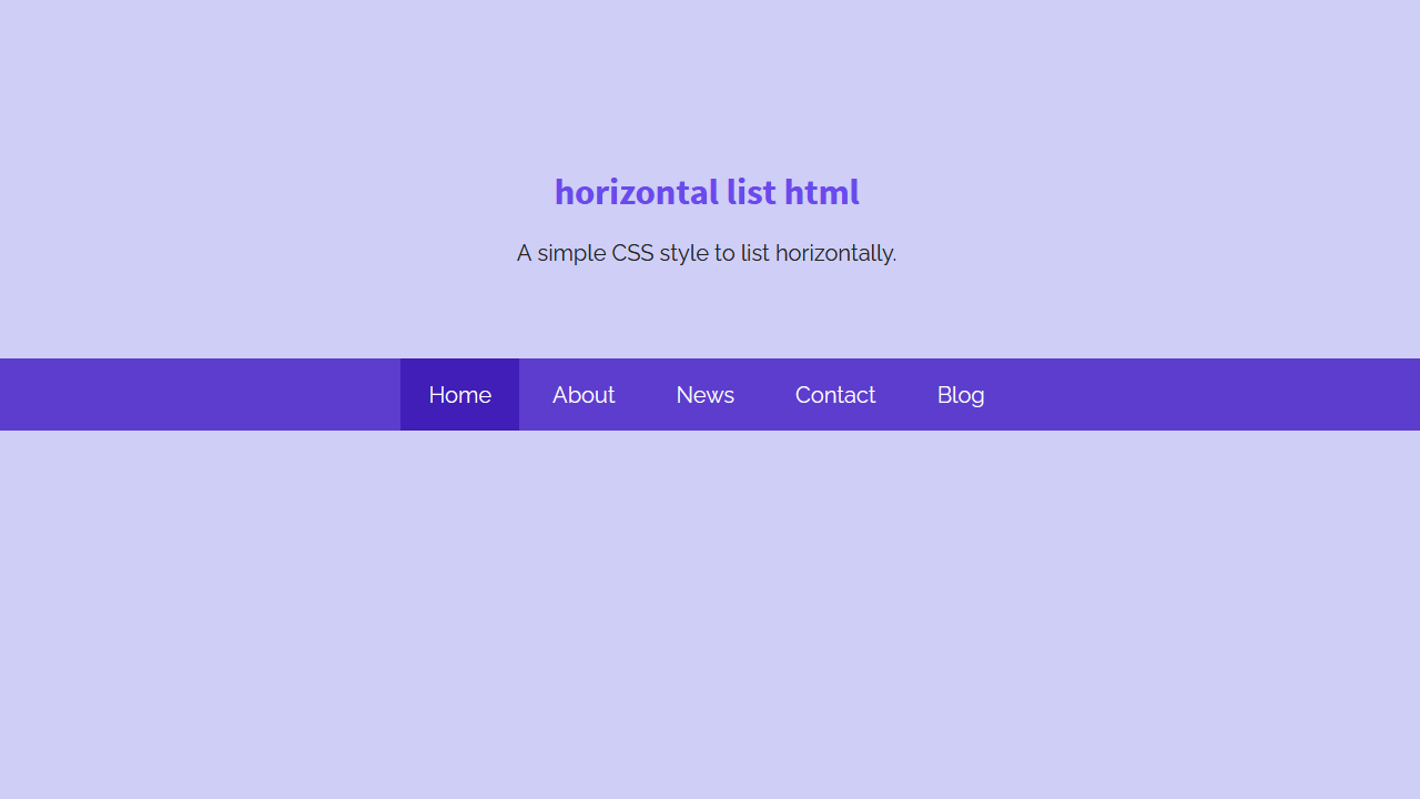 How to create a Horizontal List using HTML and CSS