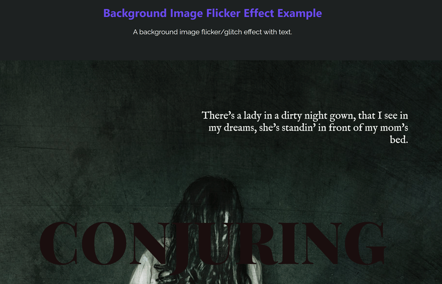 CSS Background Image Flicker Effect
