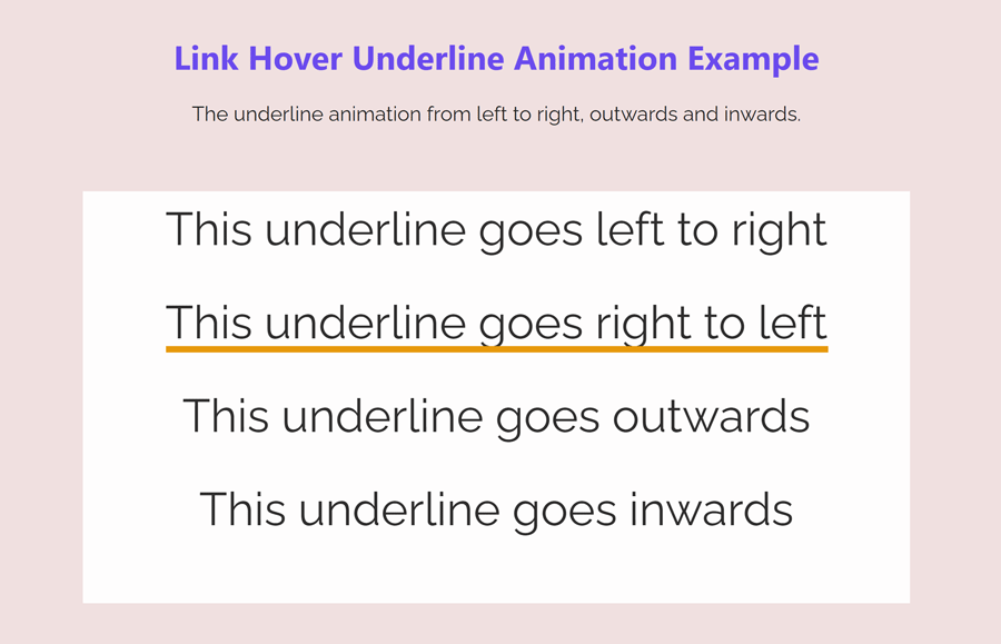 html css hover underline animation