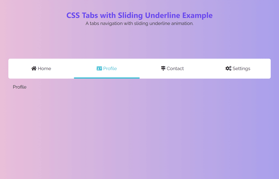 CSS Tabs with Sliding Underline | Codeconvey