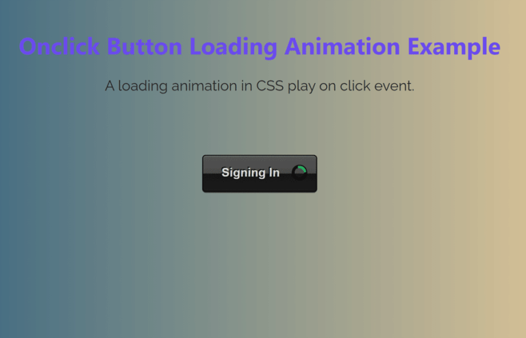 Onclick Button Loading Animation CSS