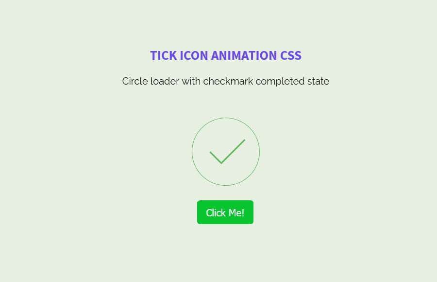 Tick Icon Animation CSS CheckMark Inside Circle | Codeconvey