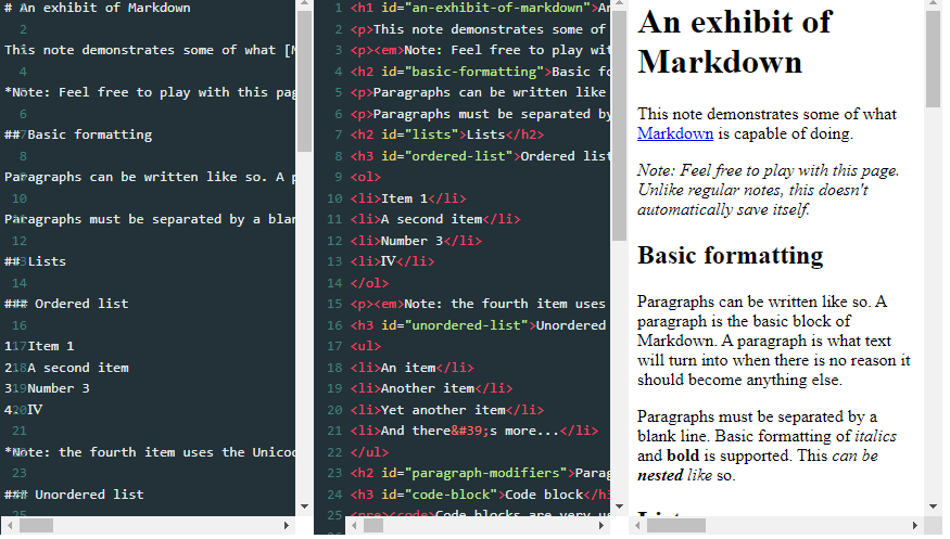 html markdown editor js